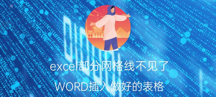 excel部分网格线不见了 WORD插入做好的表格，左边边框不显示怎么办？我步骤为插入——对象——由文件创建？